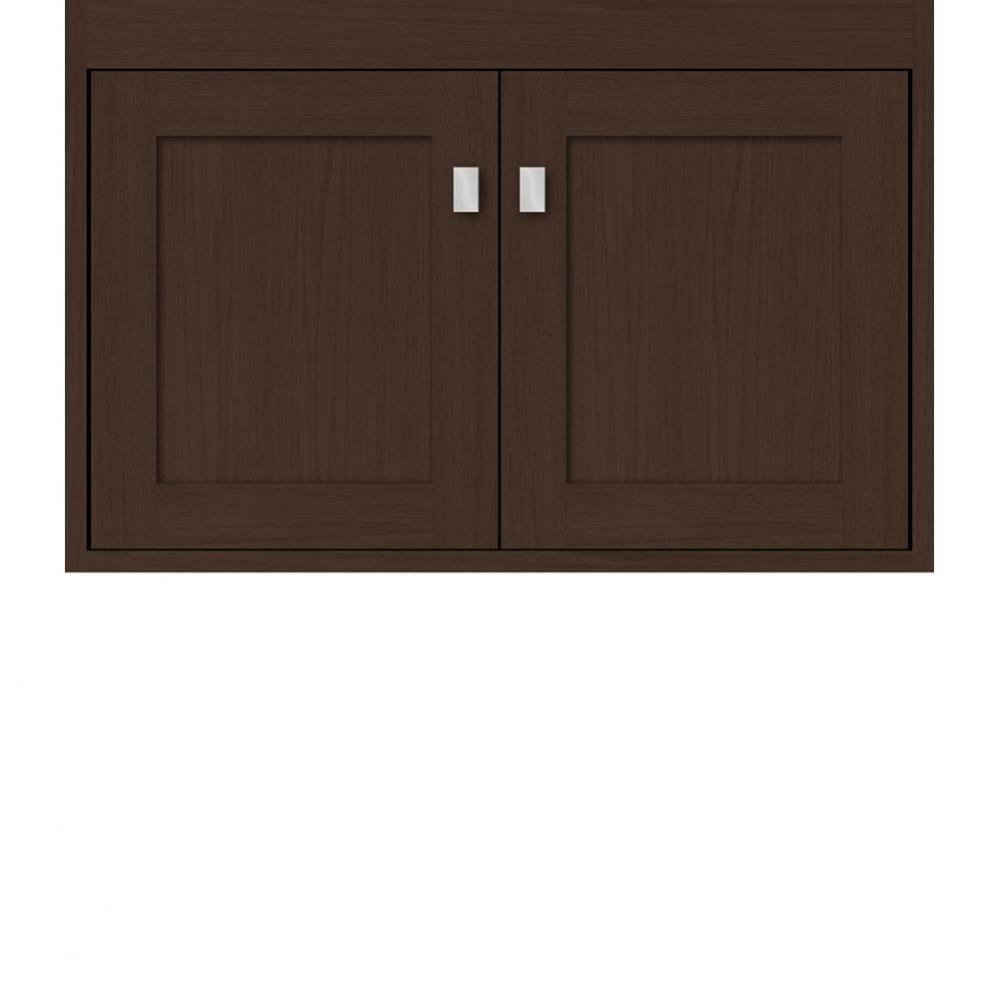 30 X 18.5 X 19.75 Sodo Inset Wall Mount Vanity Shaker Choc Oak Std