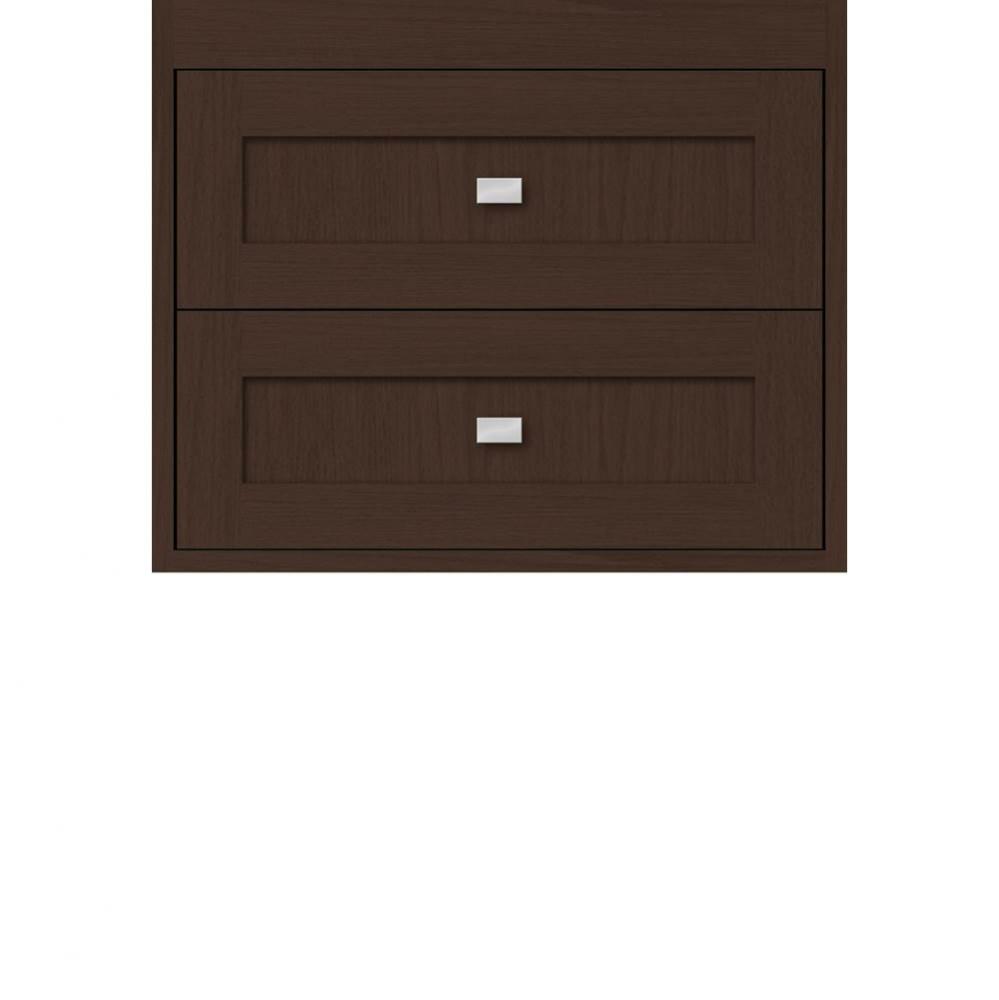 24 X 18.5 X 19.75 Sodo Inset Wall Mount Drw Bank Shaker Choc Oak