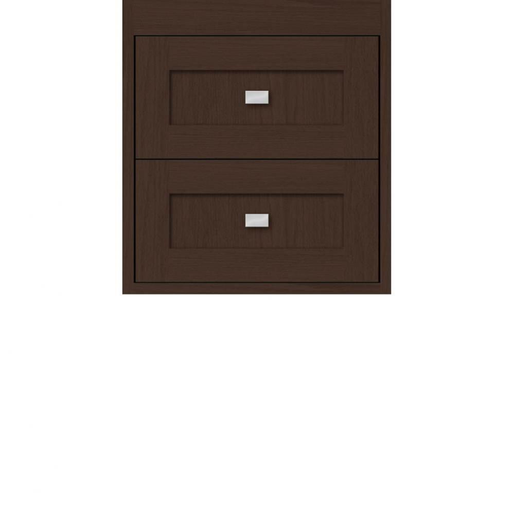 18 X 18.5 X 19.75 Sodo Inset Wall Mount Drw Bank Shaker Choc Oak