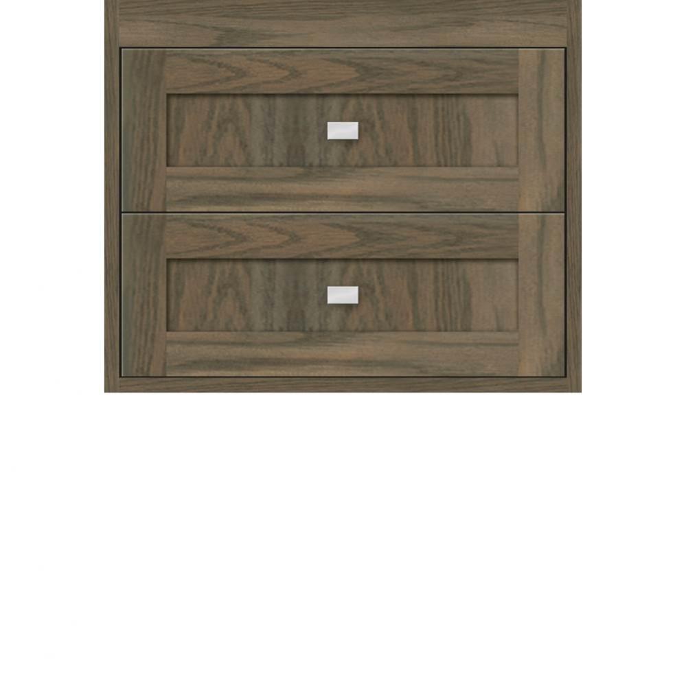 24 X 21 X 19.75 Sodo Inset Wall Mount Drw Bank Shaker Dusky Oak