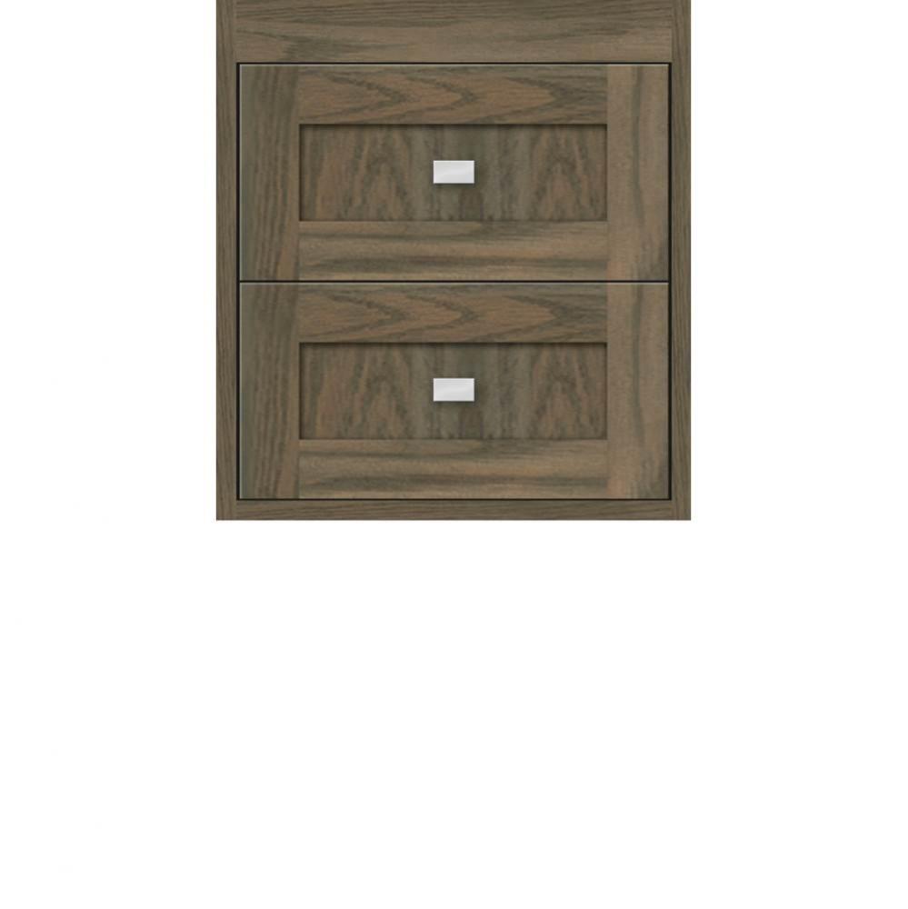 18 X 18.5 X 19.75 Sodo Inset Wall Mount Drw Bank Shaker Dusky Oak