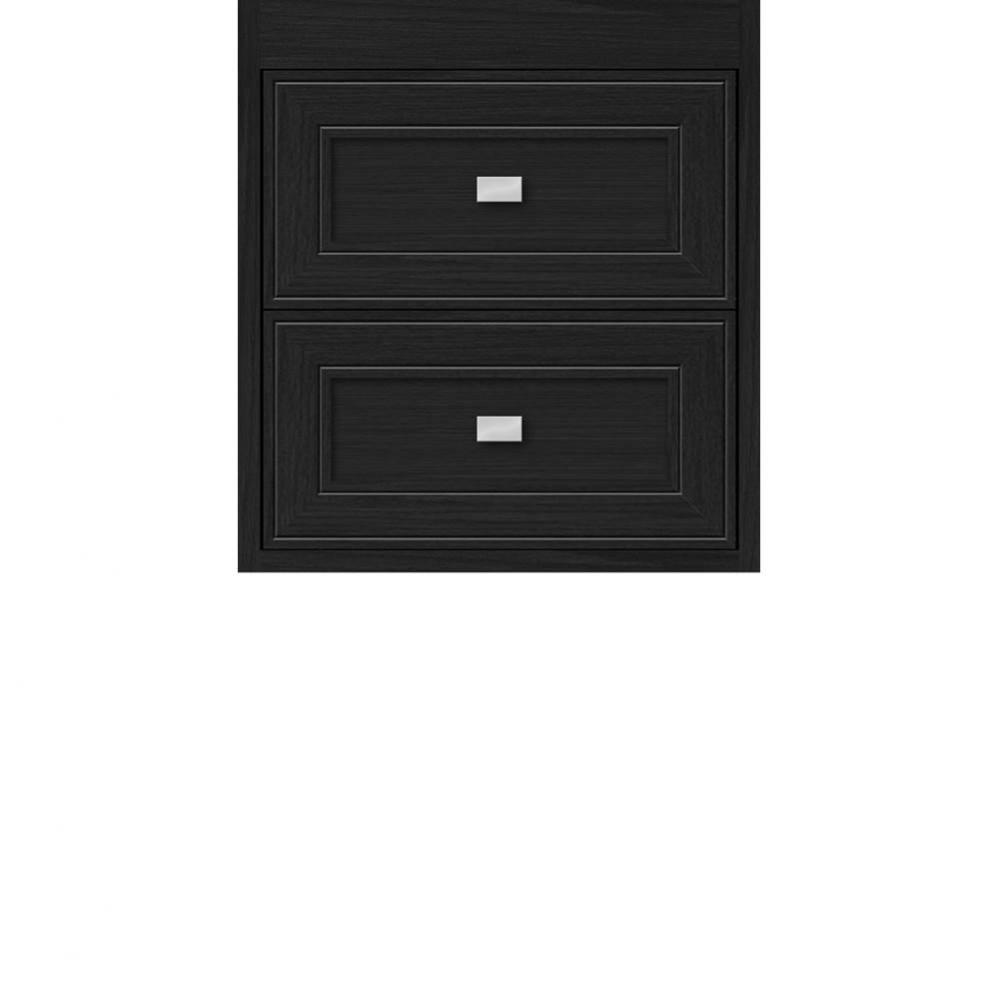 18 X 18.5 X 19.75 Sodo Inset Wall Mount Drw Bank Deco Miter Midnight Oak