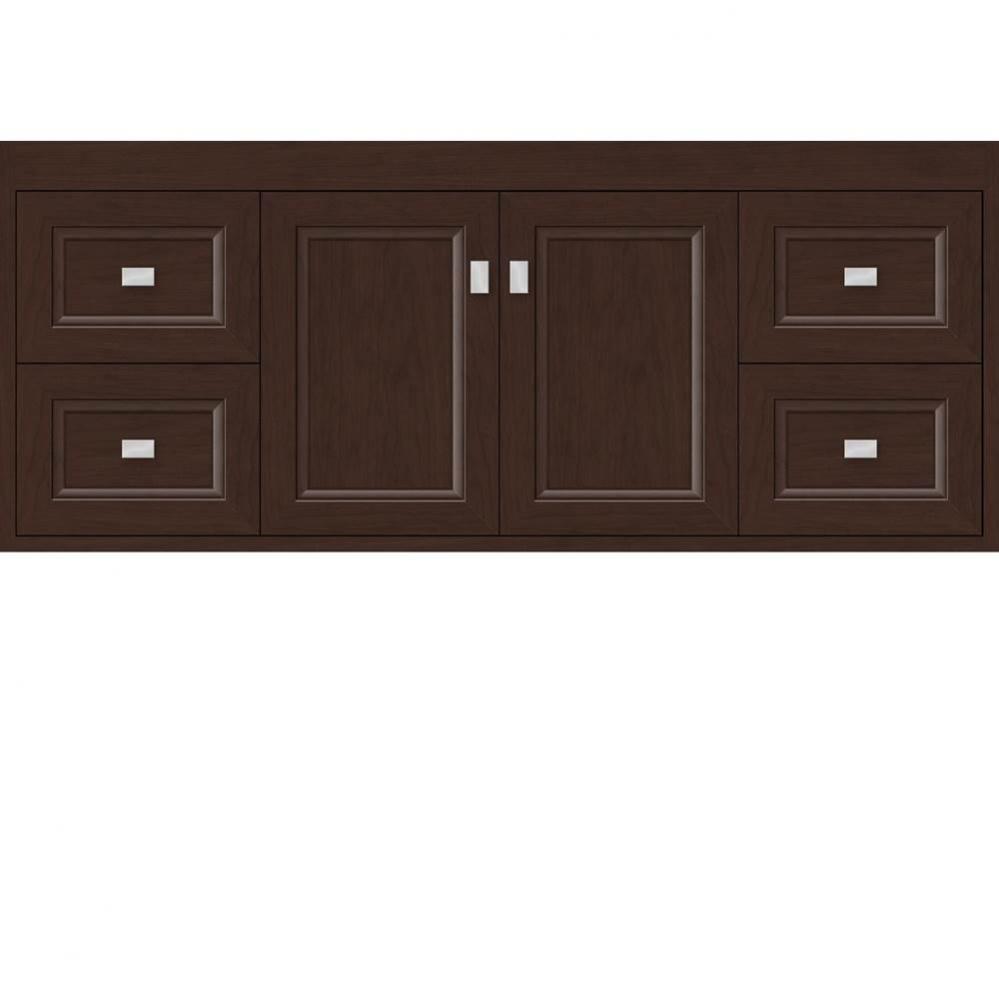 48 X 21 X 19.75 Sodo Inset Wall Mount Vanity Ogee Miter Choc Cherry Sb