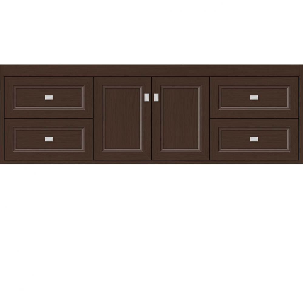 60 X 21 X 19.75 Sodo Inset Wall Mount Vanity Ogee Miter Choc Oak Sb