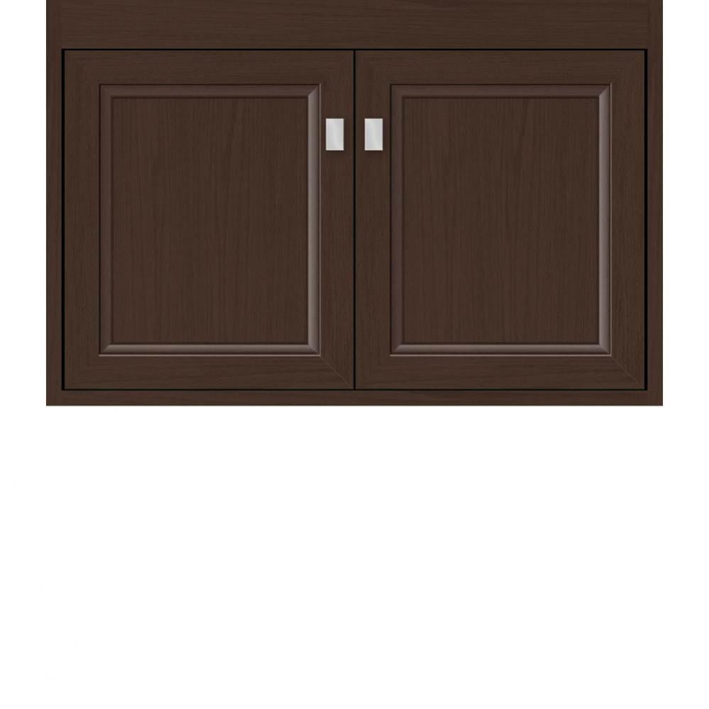 30 X 18.5 X 19.75 Sodo Inset Wall Mount Vanity Ogee Miter Choc Oak Std