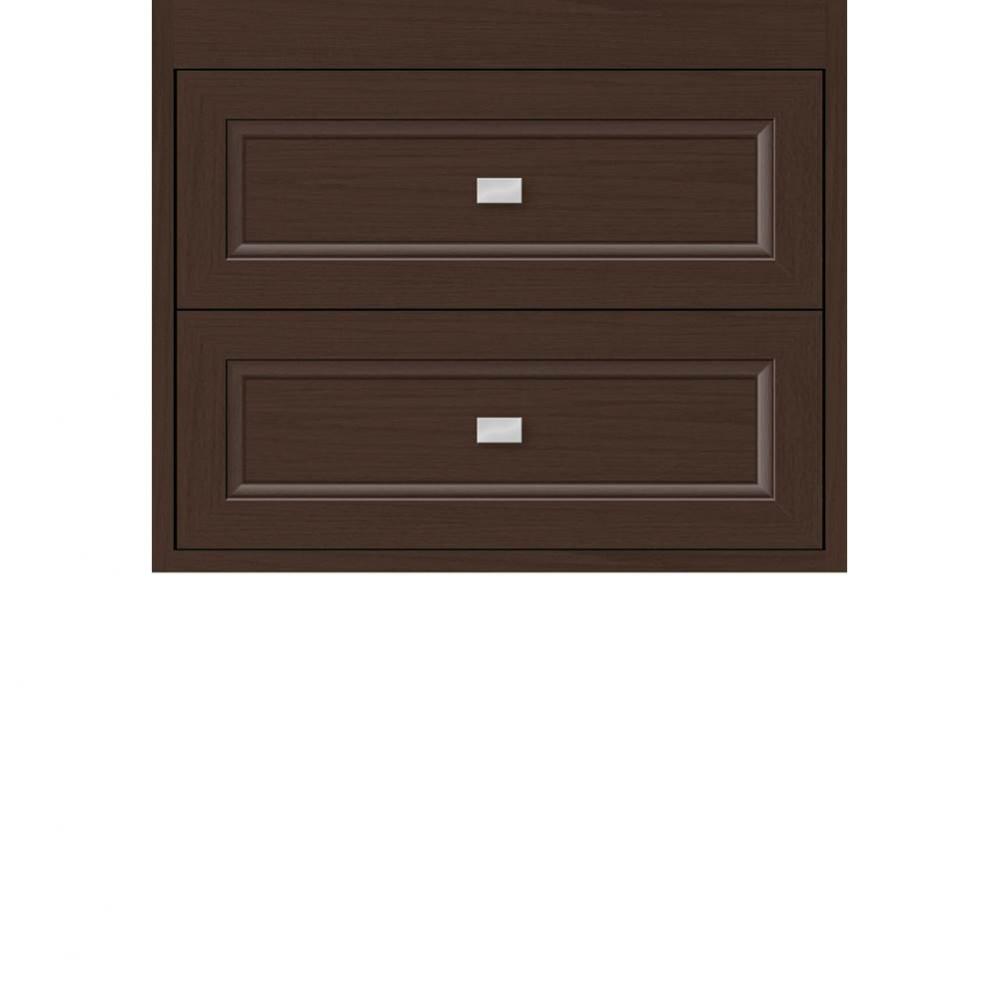 24 X 21 X 19.75 Sodo Inset Wall Mount Drw Bank Ogee Miter Choc Oak