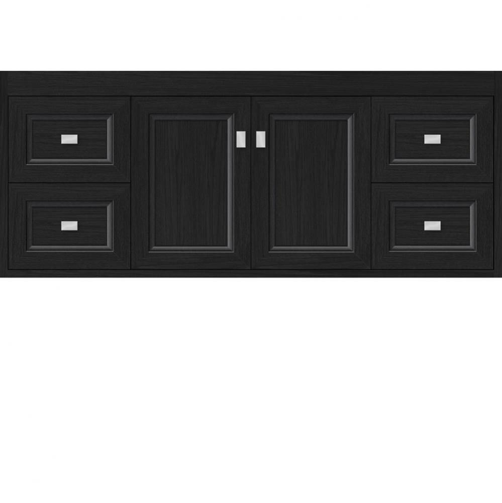 48 X 18.5 X 19.75 Sodo Inset Wall Mount Vanity Ogee Miter Midnight Oak Sb