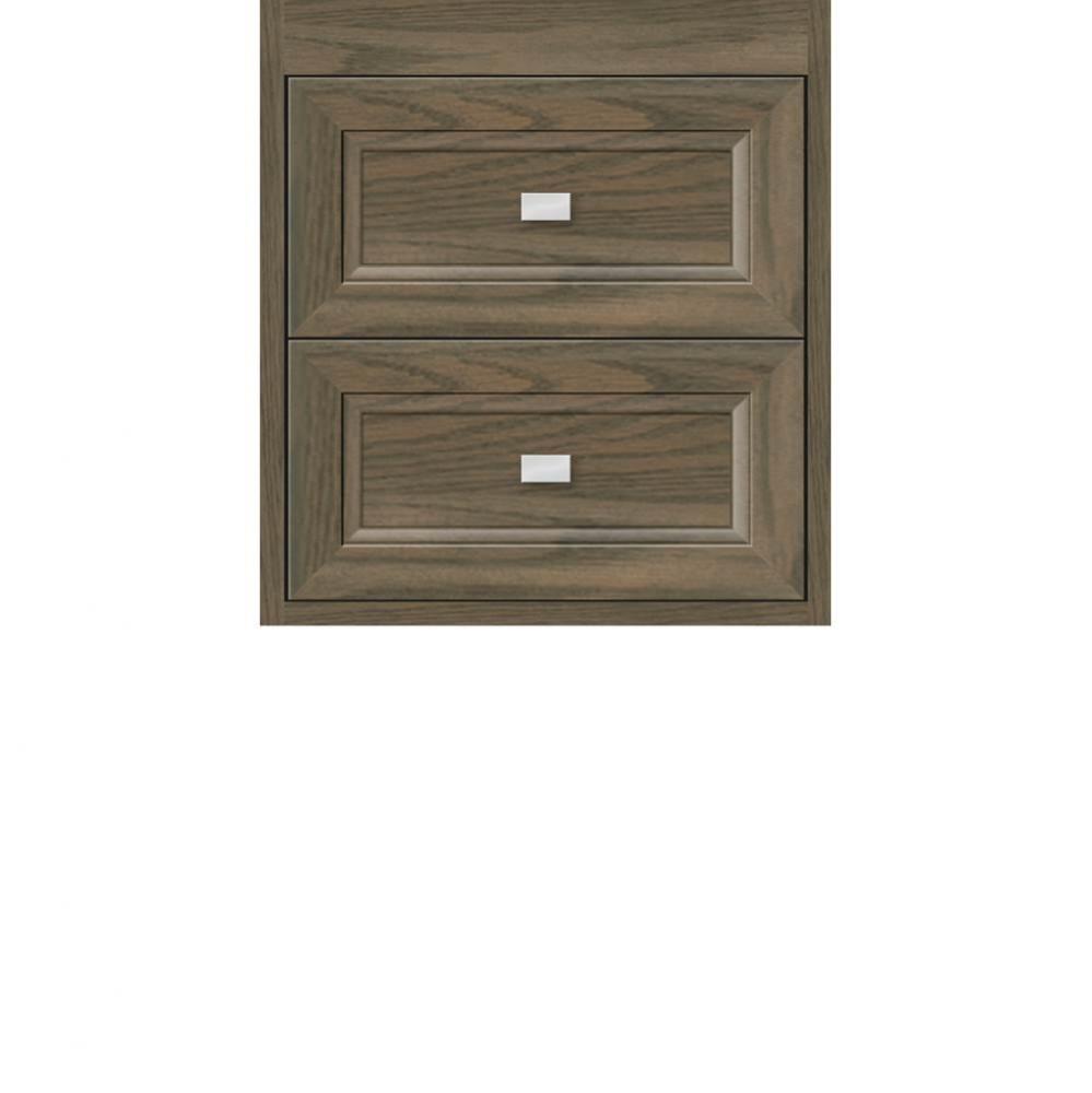 18 X 18.5 X 19.75 Sodo Inset Wall Mount Drw Bank Ogee Miter Dusky Oak