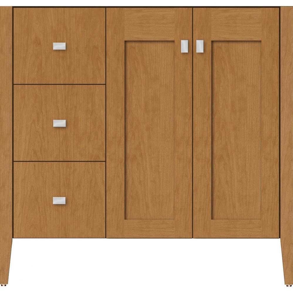 36 X 21.5 X 34.5 Newhalem Vanity Nh Shaker/Slab Nat Cherry Lh