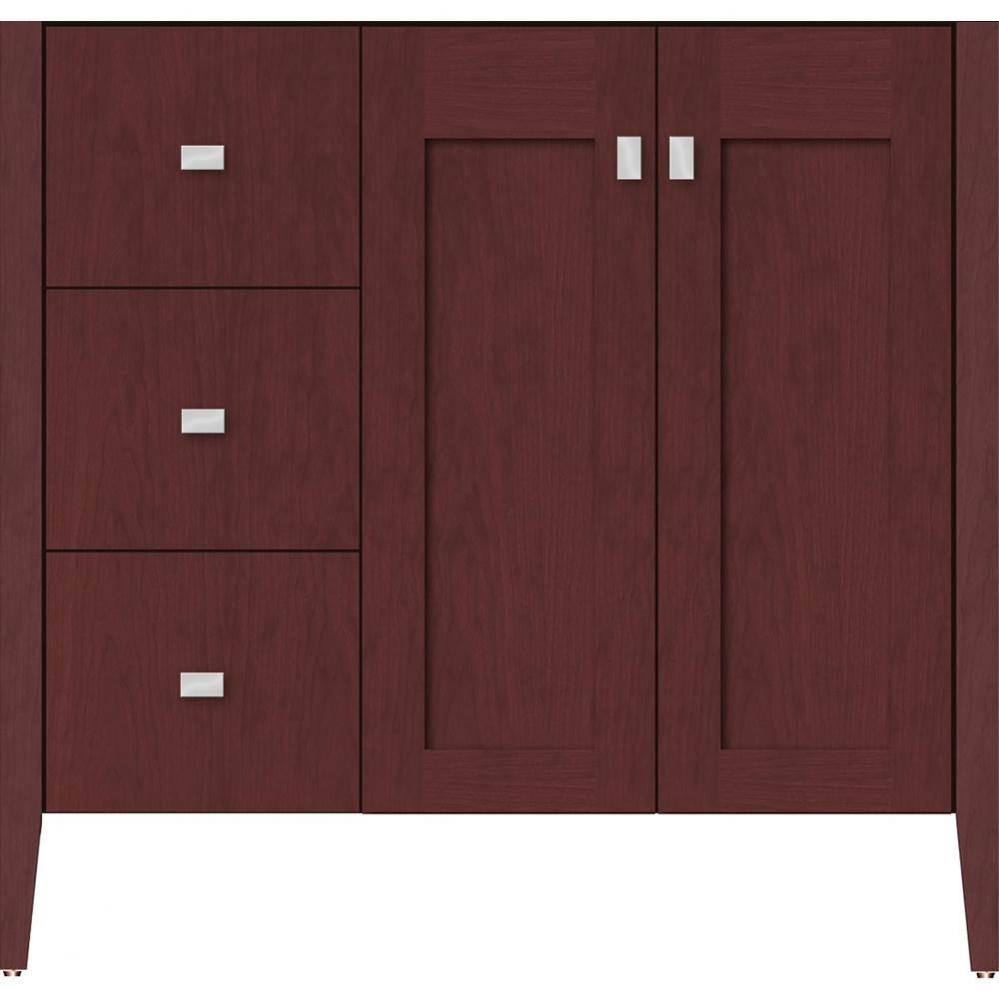 36 X 19 X 34.5 Newhalem Vanity Nh Shaker/Slab Dk Cherry Lh