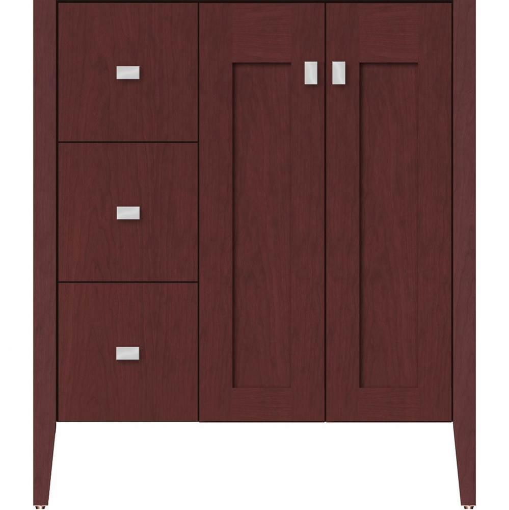 30 X 19 X 34.5 Newhalem Vanity Nh Shaker/Slab Dk Cherry Lh