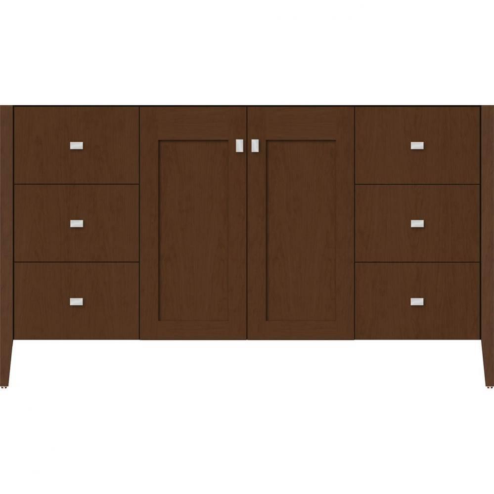 60 X 19 X 34.5 Newhalem Vanity Nh Shaker/Slab Pecan Cherry Sb
