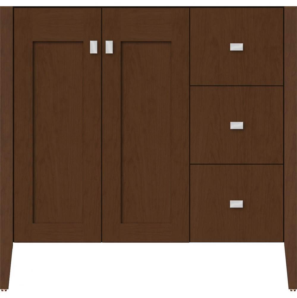 36 X 21.5 X 34.5 Newhalem Vanity Nh Shaker/Slab Pecan Cherry Rh