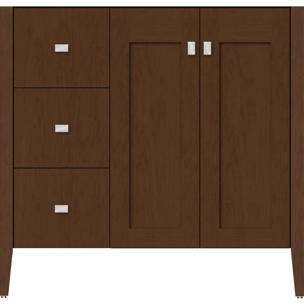 36 X 21.5 X 34.5 Newhalem Vanity Nh Shaker/Slab Pecan Cherry Lh