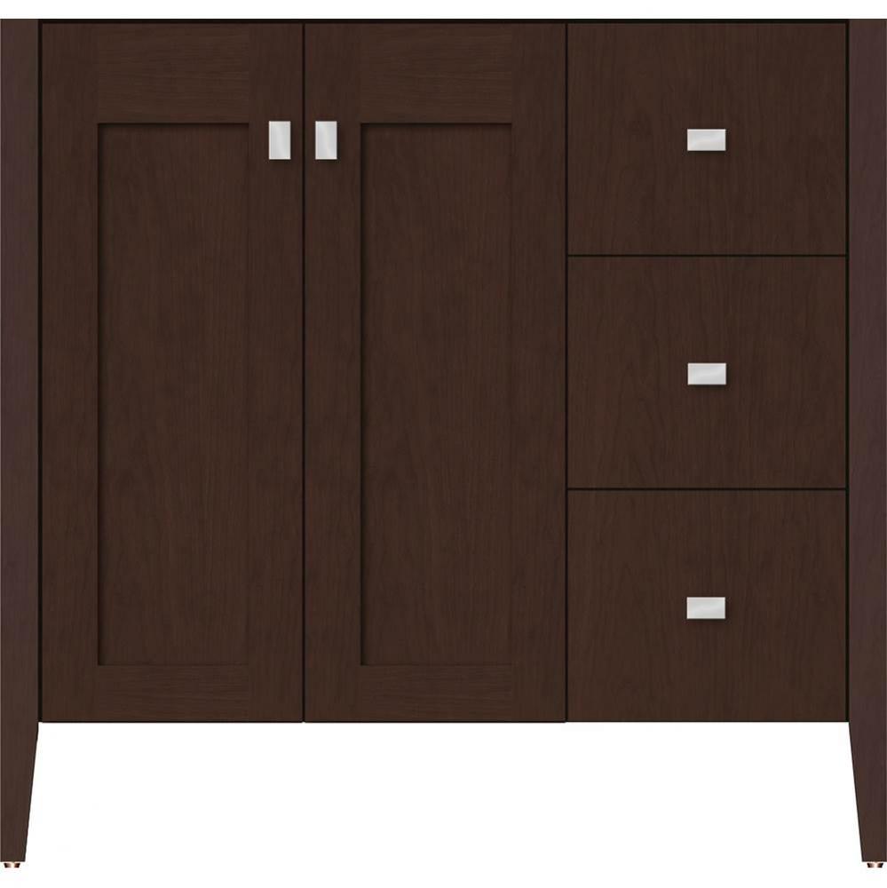 36 X 21.5 X 34.5 Newhalem Vanity Nh Shaker/Slab Choc Cherry Rh