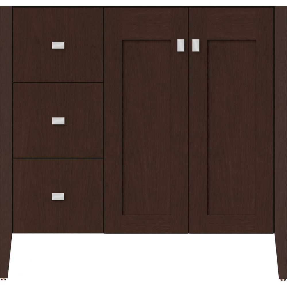 36 X 21.5 X 34.5 Newhalem Vanity Nh Shaker/Slab Choc Cherry Lh