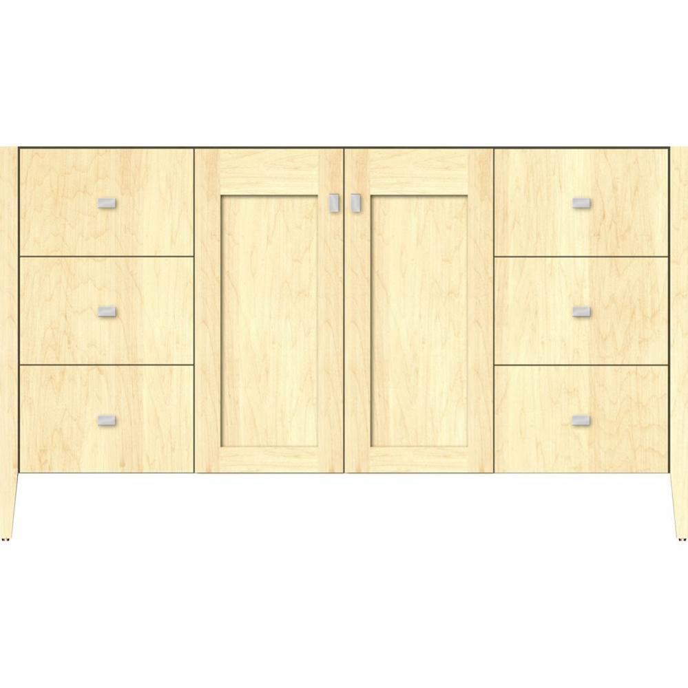 60 X 21.5 X 34.5 Newhalem Vanity Nh Shaker/Slab Nat Maple Sb