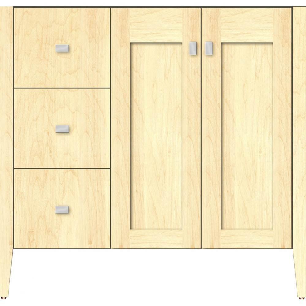 36 X 21.5 X 34.5 Newhalem Vanity Nh Shaker/Slab Nat Maple Lh