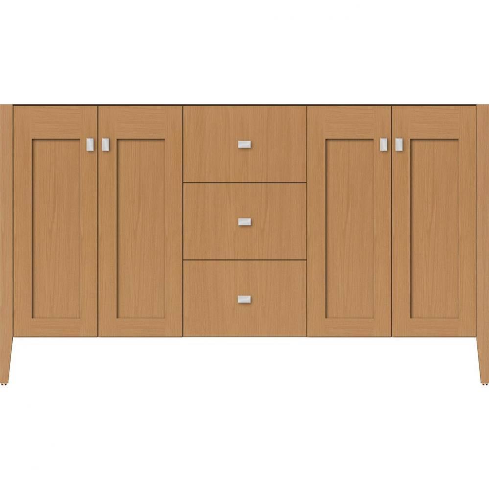 60 X 19 X 34.5 Newhalem Vanity Nh Shaker/Slab Nat Oak Db