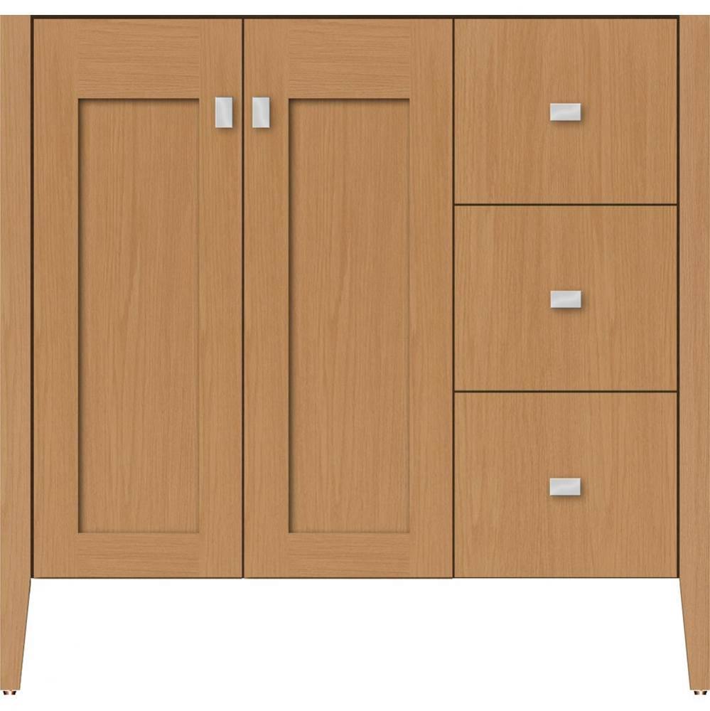 36 X 21.5 X 34.5 Newhalem Vanity Nh Shaker/Slab Nat Oak Rh