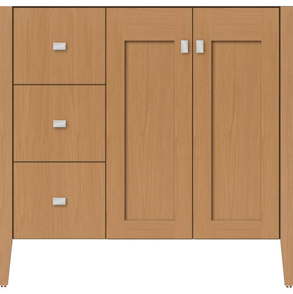 36 X 19 X 34.5 Newhalem Vanity Nh Shaker/Slab Nat Oak Lh