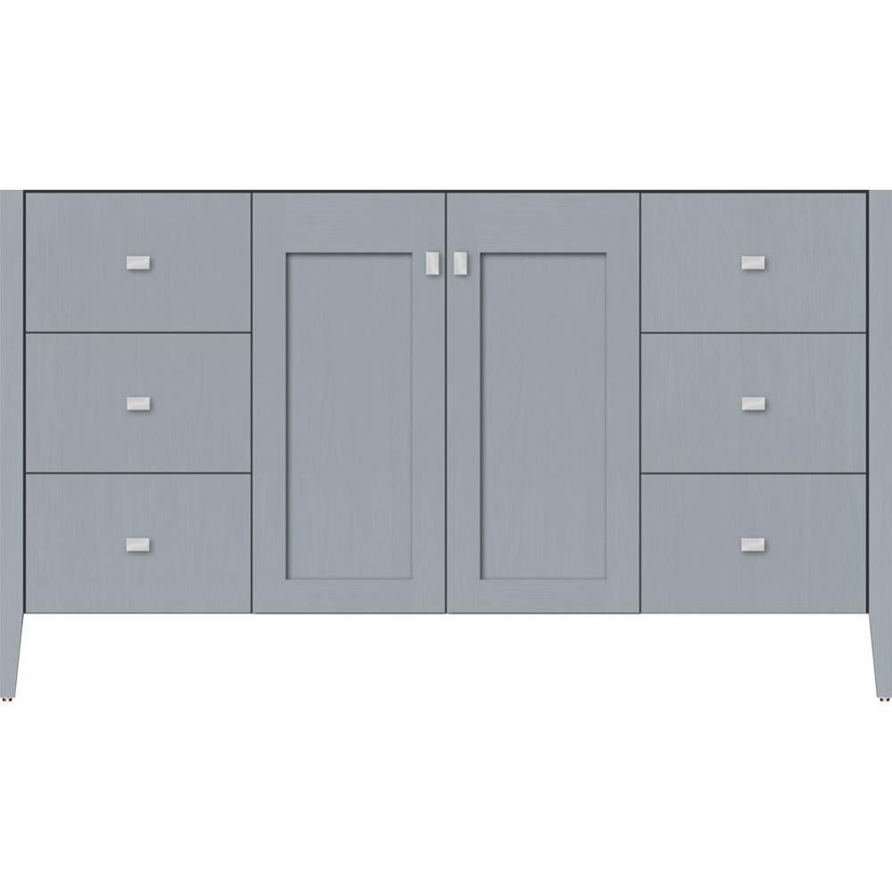 60 X 19 X 34.5 Newhalem Vanity Nh Shaker/Slab Silver Oak Sb