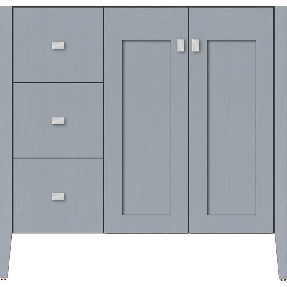 36 X 19 X 34.5 Newhalem Vanity Nh Shaker/Slab Silver Oak Lh