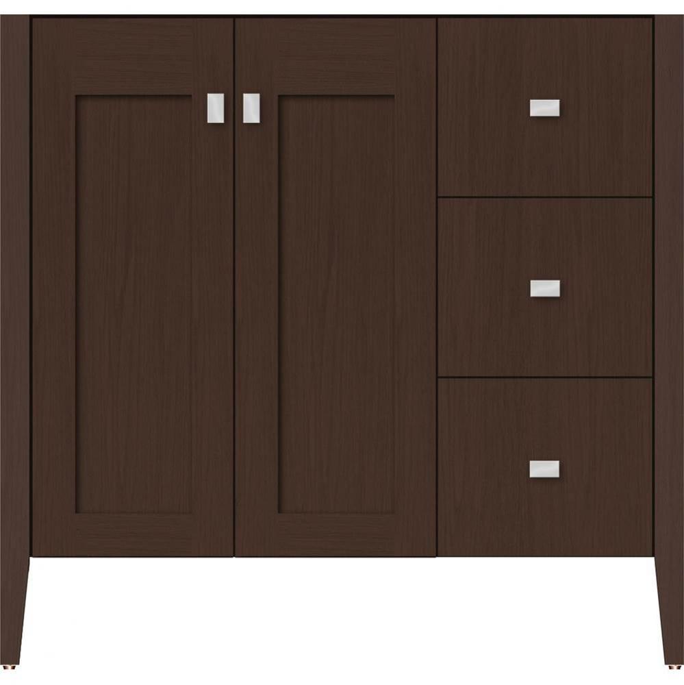 36 X 21.5 X 34.5 Newhalem Vanity Nh Shaker/Slab Dusky Oak Rh