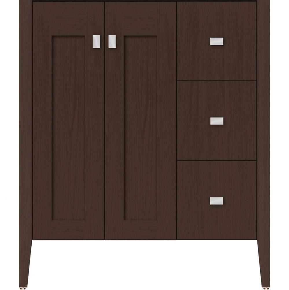 30 X 19 X 34.5 Newhalem Vanity Nh Shaker/Slab Dusky Oak Rh