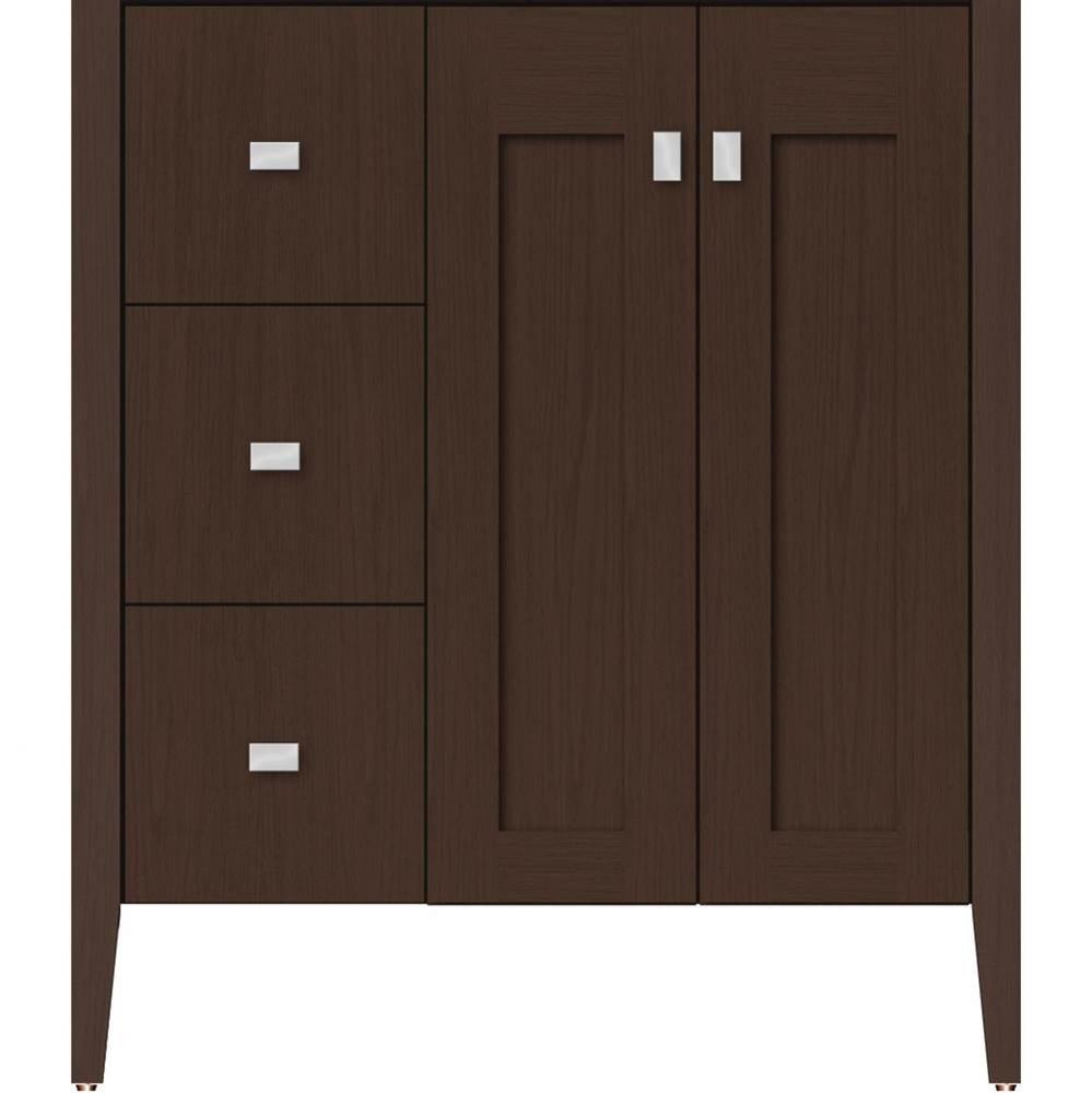 30 X 21.5 X 34.5 Newhalem Vanity Nh Shaker/Slab Dusky Oak Lh