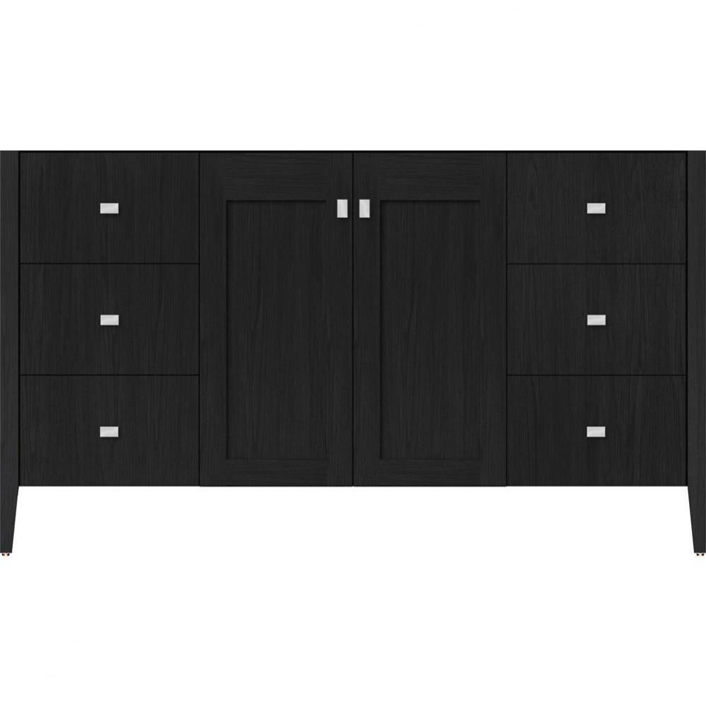60 X 19 X 34.5 Newhalem Vanity Nh Shaker/Slab Midnight Oak Sb