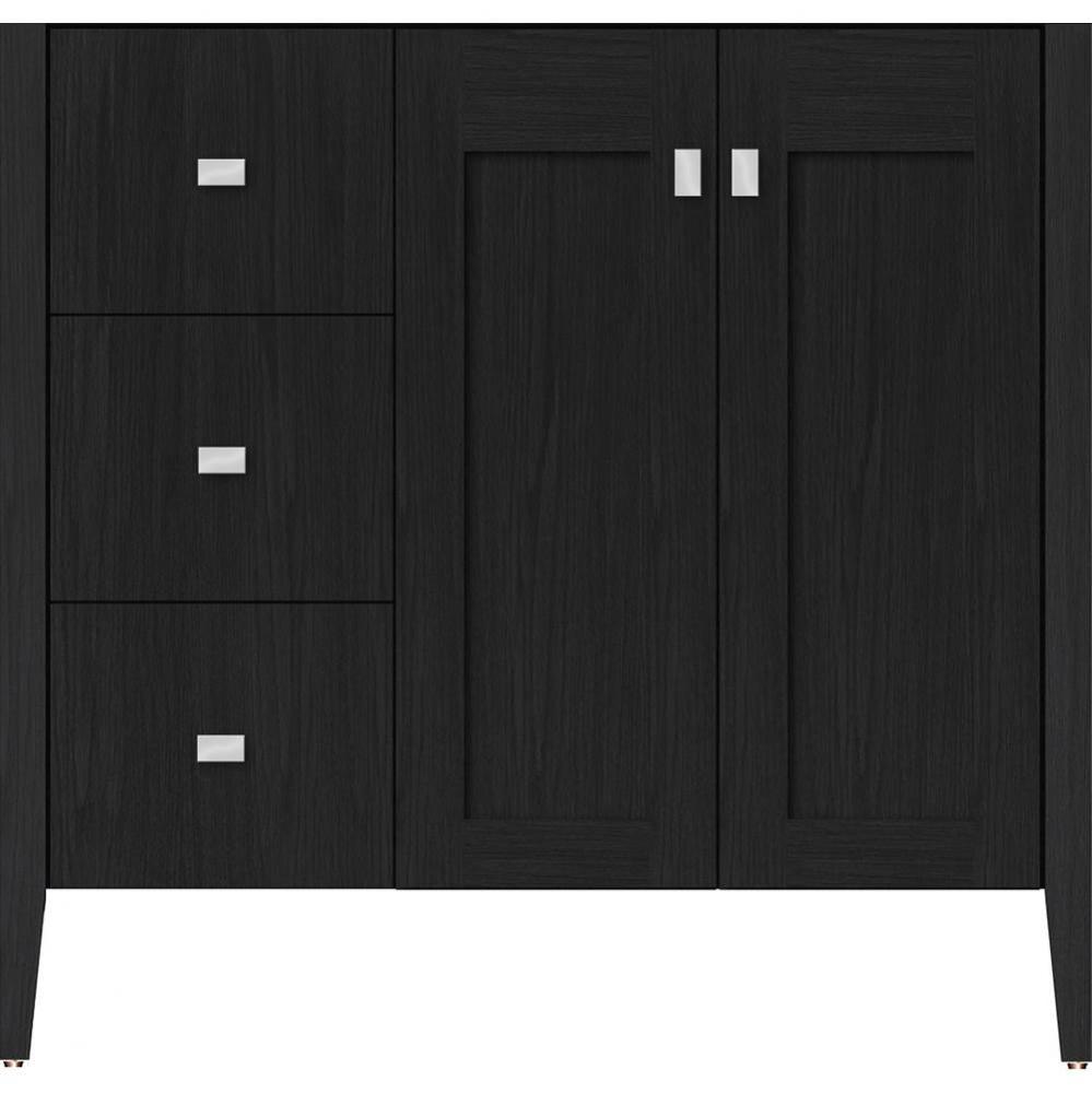 36 X 19 X 34.5 Newhalem Vanity Nh Shaker/Slab Midnight Oak Lh