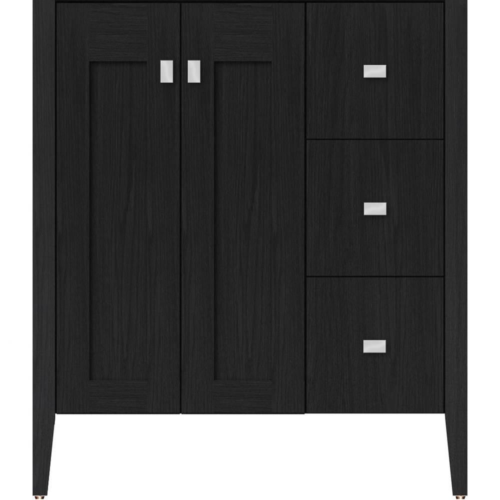 30 X 19 X 34.5 Newhalem Vanity Nh Shaker/Slab Midnight Oak Rh
