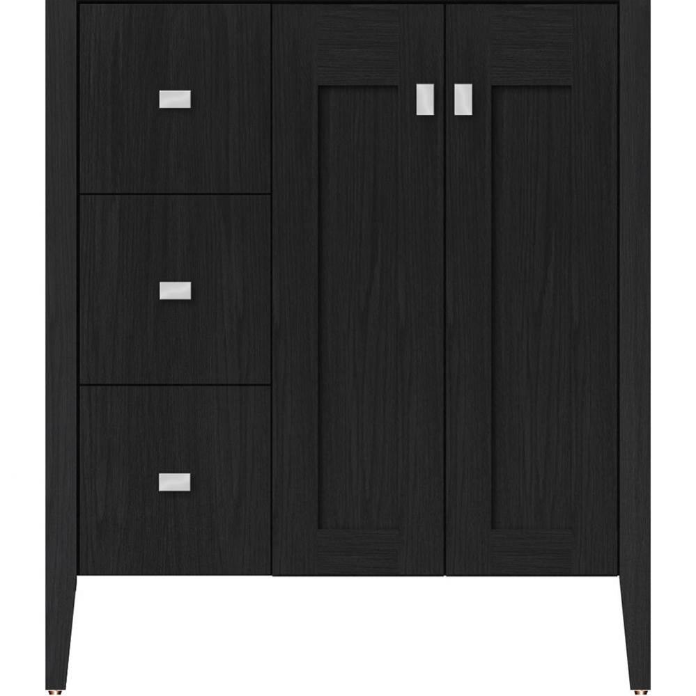 30 X 19 X 34.5 Newhalem Vanity Nh Shaker/Slab Midnight Oak Lh