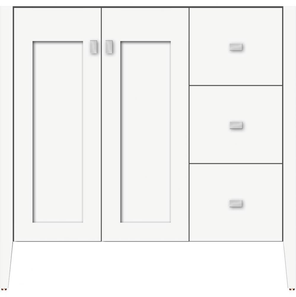 36 X 21.5 X 34.5 Newhalem Vanity Nh Shaker/Slab Sat White Rh