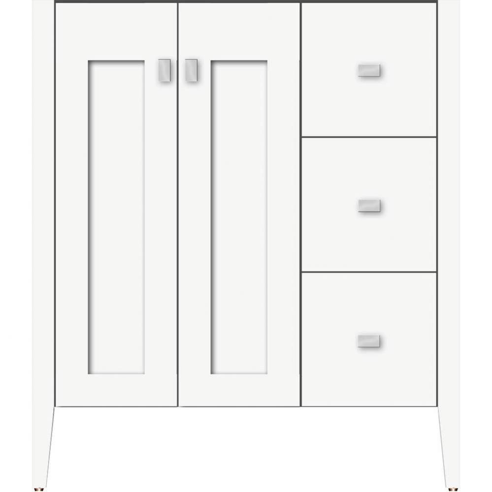 30 X 21.5 X 34.5 Newhalem Vanity Nh Shaker/Slab Sat White Rh