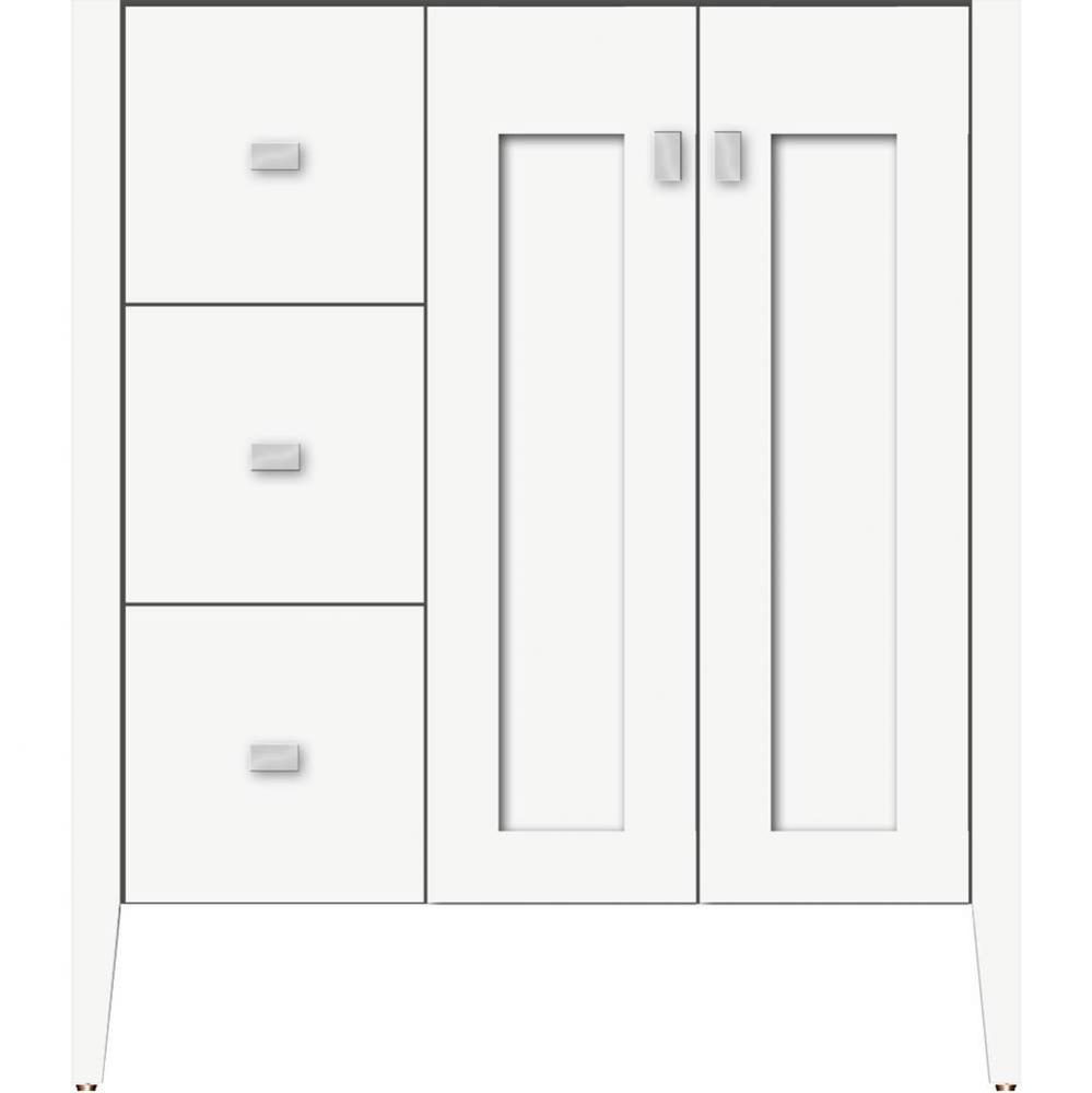 30 X 21.5 X 34.5 Newhalem Vanity Nh Shaker/Slab Sat White Lh