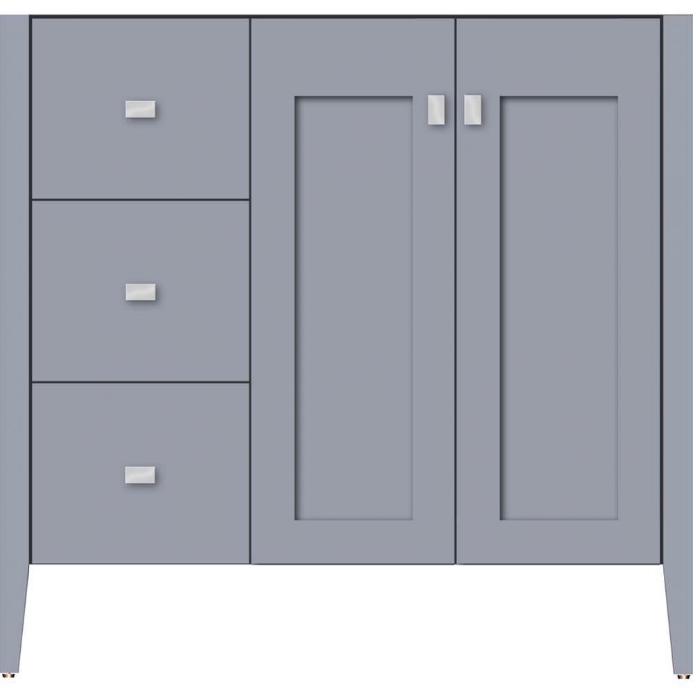 36 X 21.5 X 34.5 Newhalem Vanity Nh Shaker/Slab Sat Silver Lh