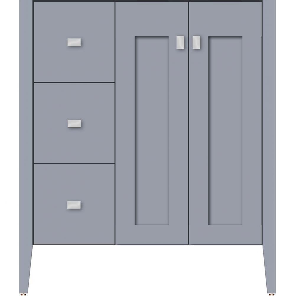 30 X 19 X 34.5 Newhalem Vanity Nh Shaker/Slab Sat Silver Lh