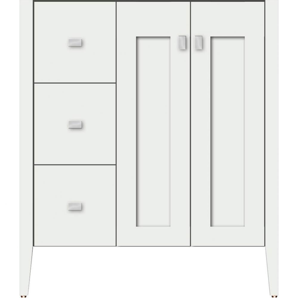 30 X 21.5 X 34.5 Newhalem Vanity Nh Shaker/Slab Powder Grey Lh