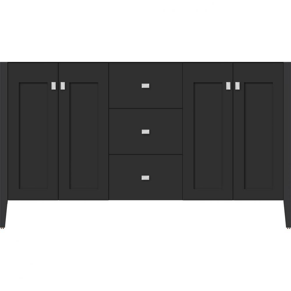 60 X 19 X 34.5 Newhalem Vanity Nh Shaker/Slab Sat Black Db