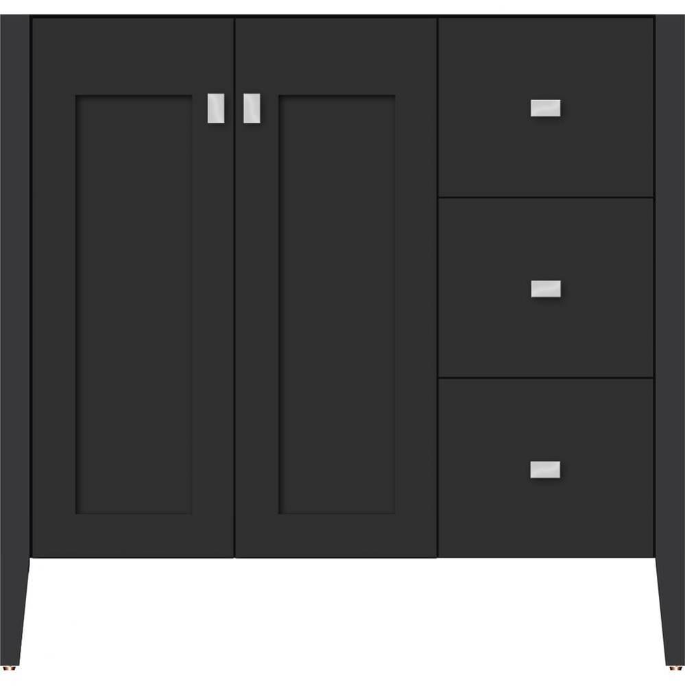 36 X 19 X 34.5 Newhalem Vanity Nh Shaker/Slab Sat Black Rh