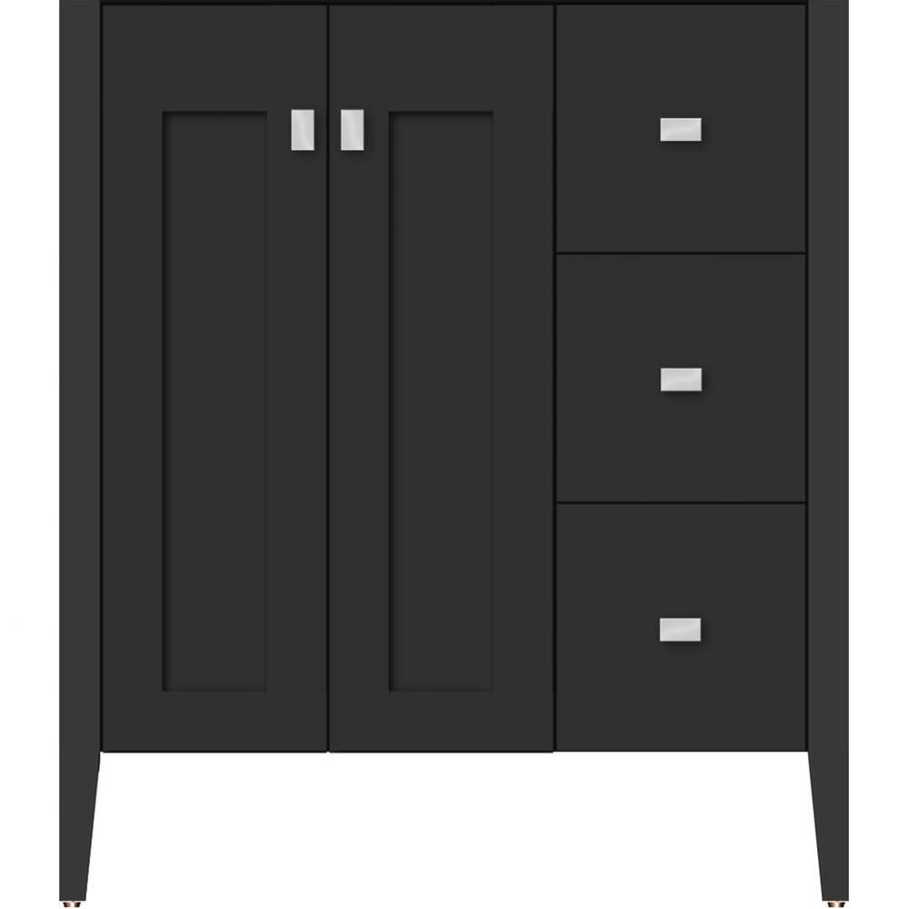 30 X 19 X 34.5 Newhalem Vanity Nh Shaker/Slab Sat Black Rh