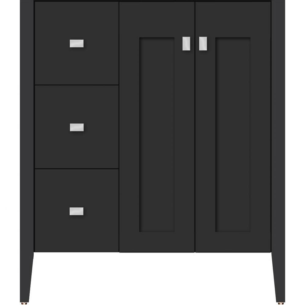 30 X 21.5 X 34.5 Newhalem Vanity Nh Shaker/Slab Sat Black Lh