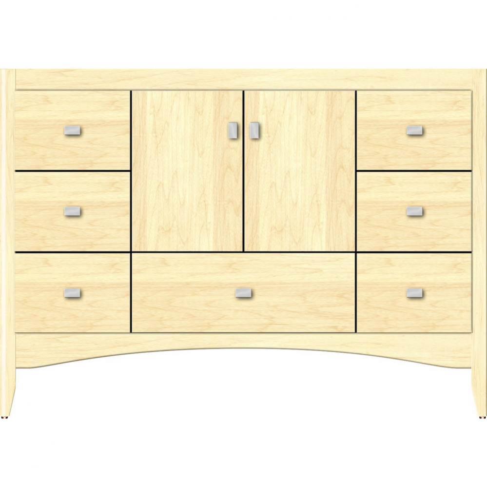 48 X 18 X 34.5 Wallingford Town Vanity Slab Nat Maple 6 Drw