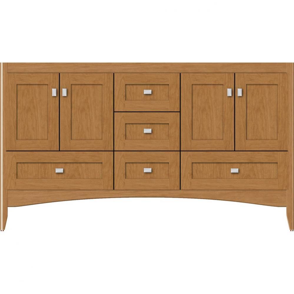 60 X 18 X 34.5 Wallingford Vanity Shaker Nat Cherry Db