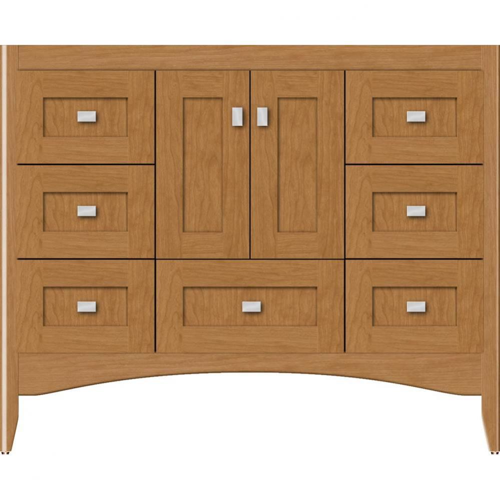 42 X 18 X 34.5 Wallingford Town Vanity Shaker Nat Cherry 6 Drw