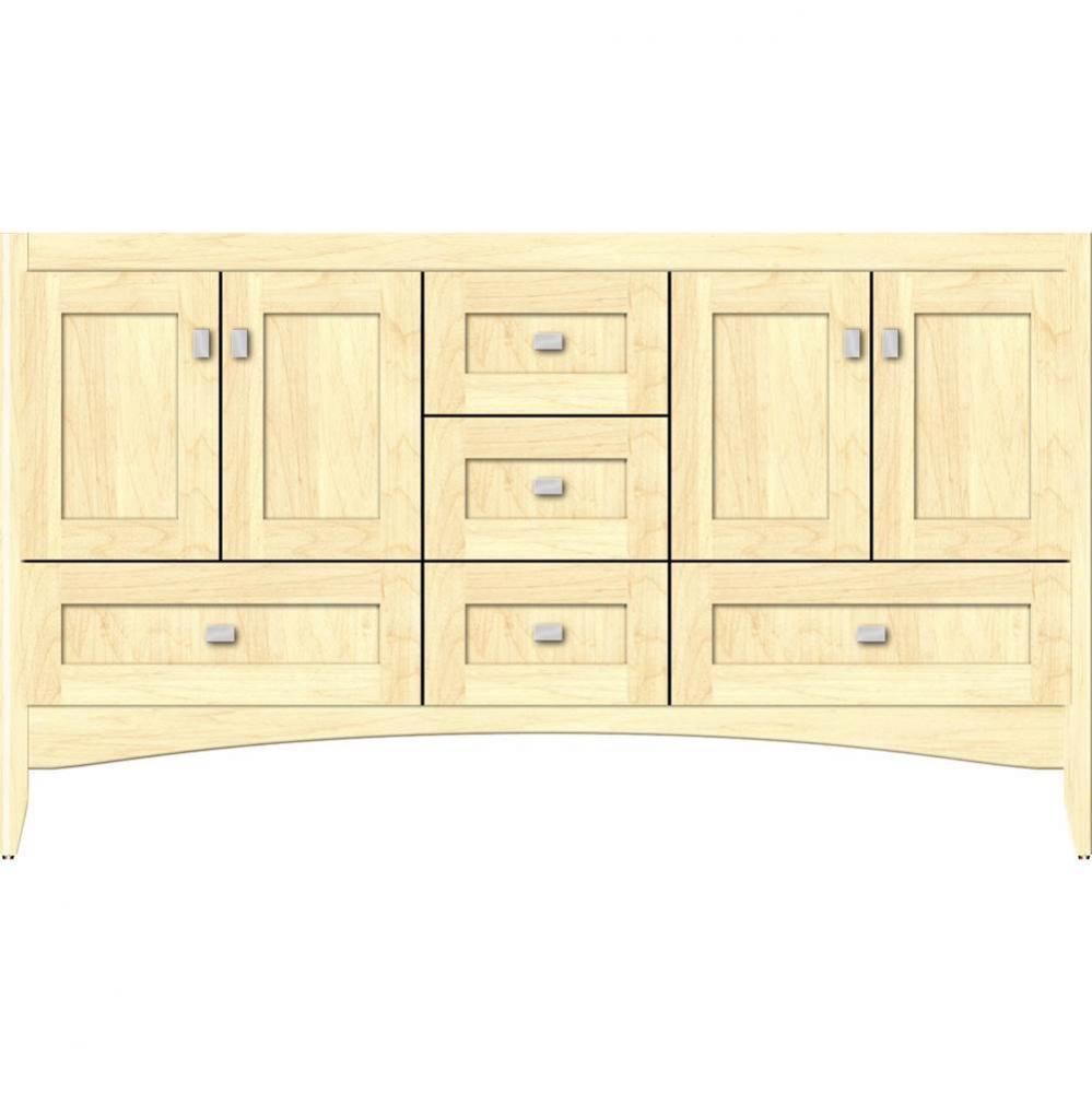 60 X 18 X 34.5 Wallingford Vanity Shaker Nat Maple Db