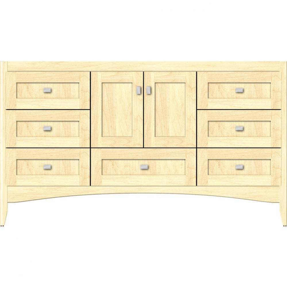 60 X 21 X 34.5 Wallingford Vanity Shaker Nat Maple Sb