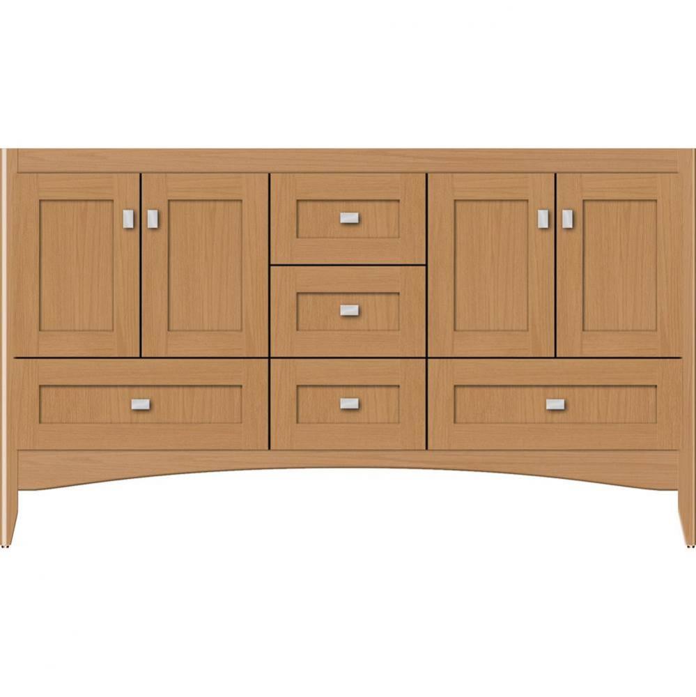 60 X 21 X 34.5 Wallingford Vanity Shaker Nat Oak Db